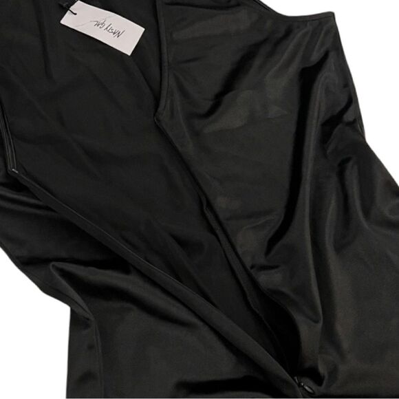 NWT Nasty Gal Slinky Bond Girl Black Zip Front One Piece Catsuit Jumpsuit - Picture 6 of 7